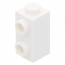 LEGO kocka 1×1×1 2/3 oldalán két bütyökkel, fehér (32952)